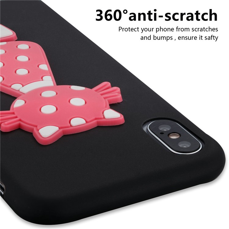 Lovely 3D Cat Soft TPU Mobile Case for iPhone X/10 - Black-5