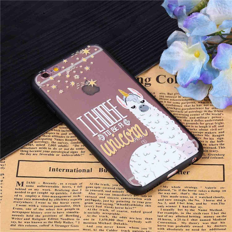 Embossment Pattern Rubberized TPU + PC Hybrid Case for iPhone 6s 6 - I Choose to Be a Unicorn-3