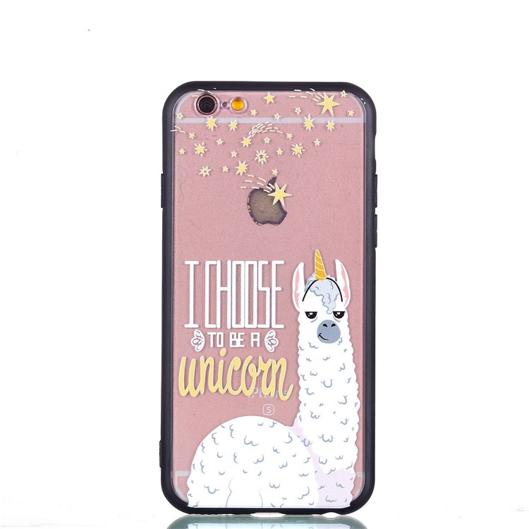 Embossment Pattern Rubberized TPU + PC Hybrid Case for iPhone 6s 6 - I Choose to Be a Unicorn-7