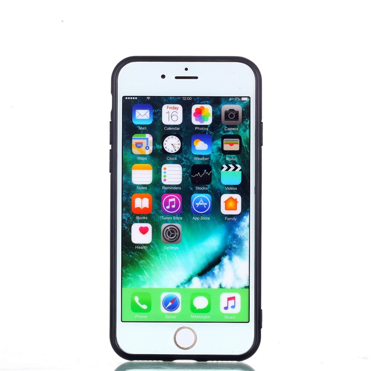 Embossment Pattern Rubberized TPU PC Hybrid Case for iPhone 8/7 4.7 inch - Cats-5