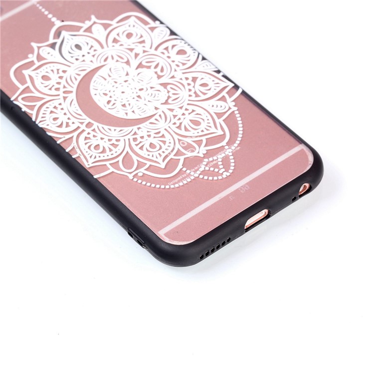 Embossment Pattern Rubberized TPU Gel Case for iPhone 6s Plus / 6 Plus - White Henna Lotus-3