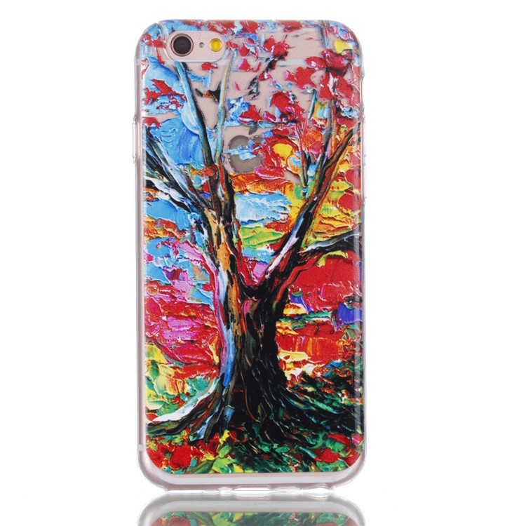 Rubberized Embossed Soft Slim TPU Mobile Phone Cover for iPhone 6s Plus / 6 Plus 5.5 inch - Tree Trunk-2