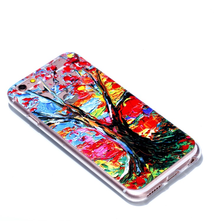 Rubberized Embossed Soft Slim TPU Mobile Phone Cover for iPhone 6s Plus / 6 Plus 5.5 inch - Tree Trunk-4