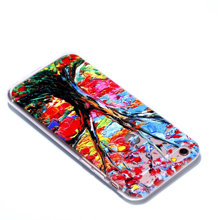 Rubberized Embossed Soft Slim TPU Mobile Phone Cover for iPhone 6s Plus / 6 Plus 5.5 inch - Tree Trunk-5