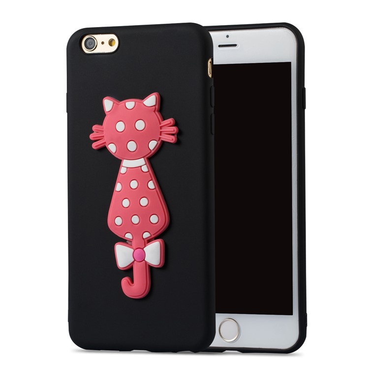 Cute 3D Cat TPU Soft Phone Casing for iPhone 6S Plus/6 Plus - Black-2