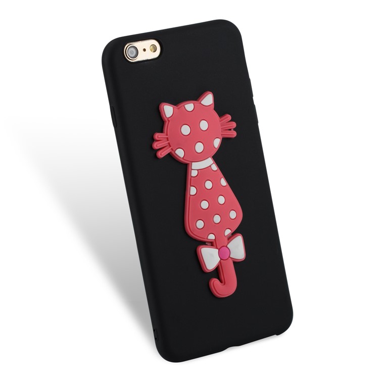 Cute 3D Cat TPU Soft Phone Casing for iPhone 6S Plus/6 Plus - Black-3