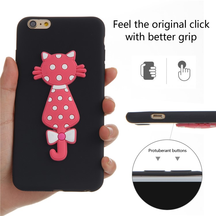 Cute 3D Cat TPU Soft Phone Casing for iPhone 6S Plus/6 Plus - Black-5