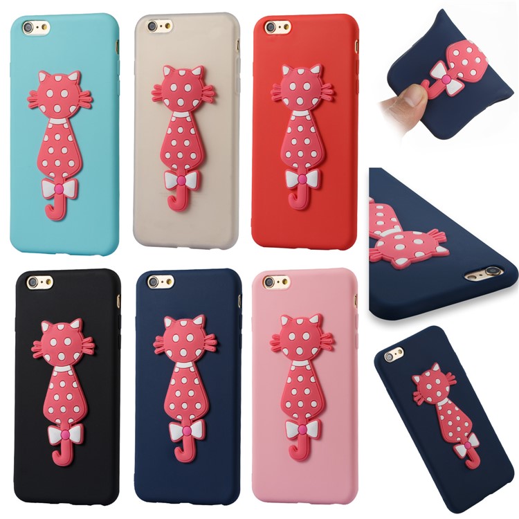 Cute 3D Cat TPU Soft Phone Casing for iPhone 6S Plus/6 Plus - Black-7