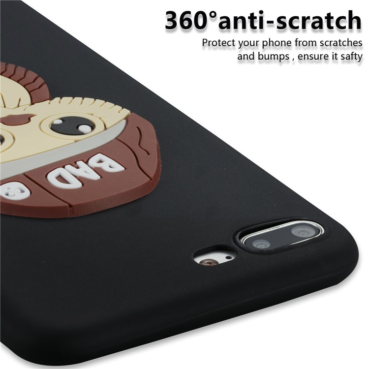 Cute 3D Male Owl TPU Soft Phone Case for iPhone 8 Plus/7 Plus 5.5 inch - Black-5