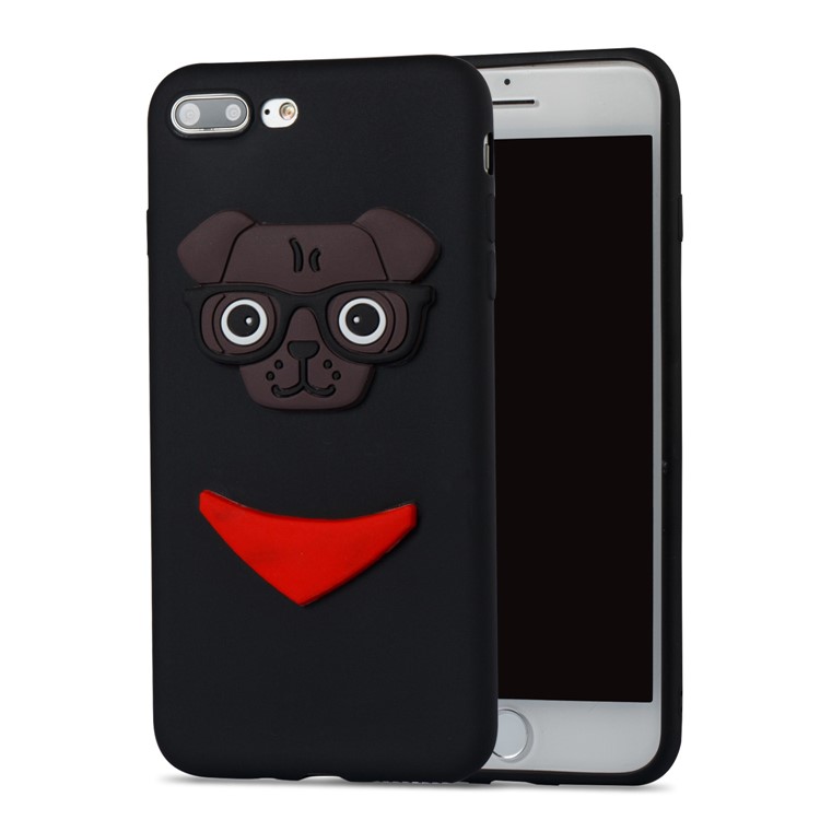 Cute 3D Puppy TPU Soft Phone Case for iPhone 8 Plus/7 Plus 5.5 inch - Black-2