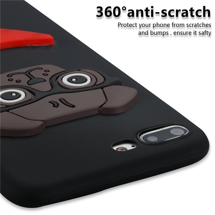 Cute 3D Puppy TPU Soft Phone Case for iPhone 8 Plus/7 Plus 5.5 inch - Black-5