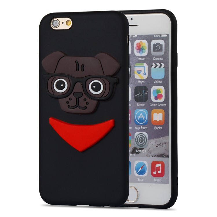 Lovely 3D Dog Pattern TPU Case for iPhone 6s 6 - Black-2