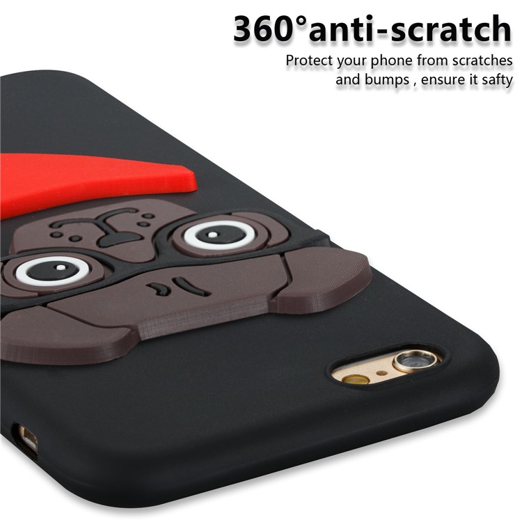 Lovely 3D Dog Pattern TPU Case for iPhone 6s 6 - Black-5