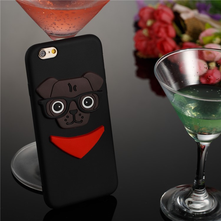 Lovely 3D Dog Pattern TPU Case for iPhone 6s 6 - Black-6