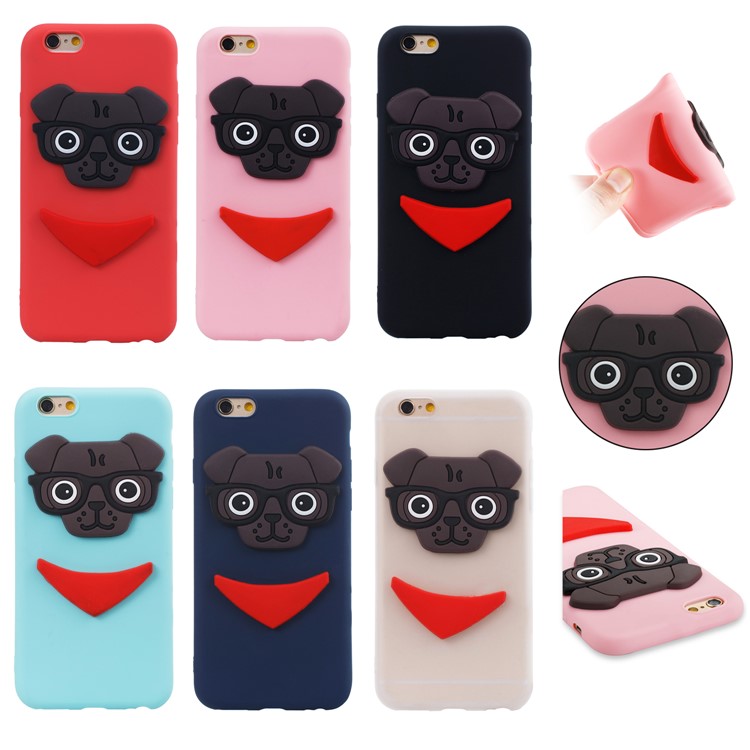 Lovely 3D Dog Pattern TPU Case for iPhone 6s 6 - Black-7