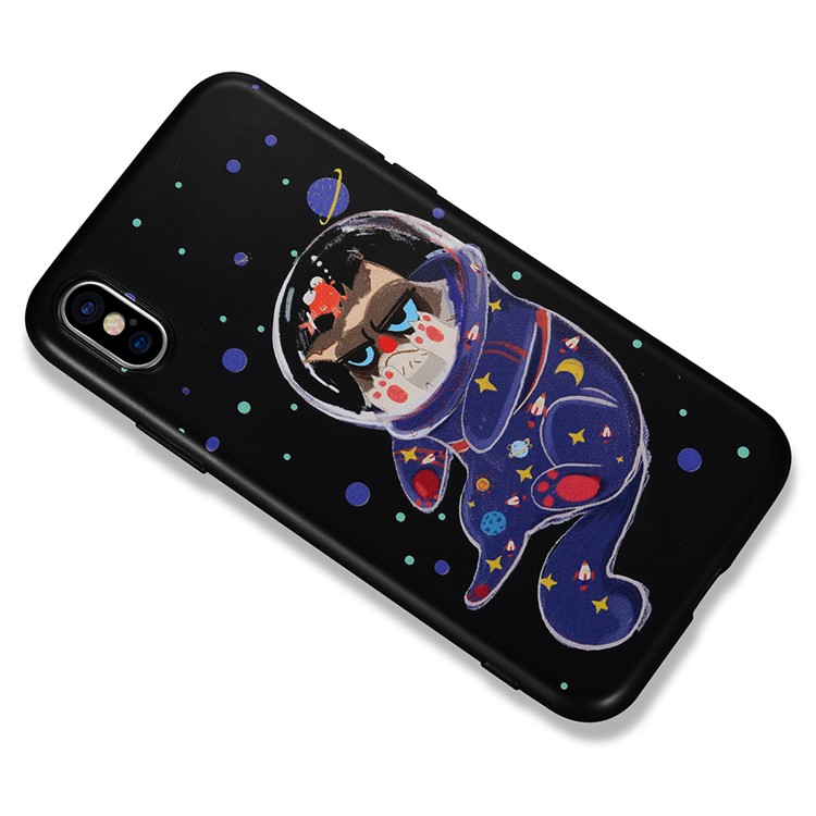 ICARER Moody Cat Pattern Soft TPU Phone Case for iPhone X/10 - Cat in Universe-2