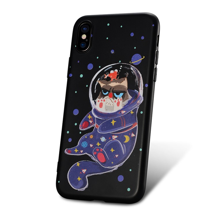 ICARER Moody Cat Pattern Soft TPU Phone Case for iPhone X/10 - Cat in Universe-5