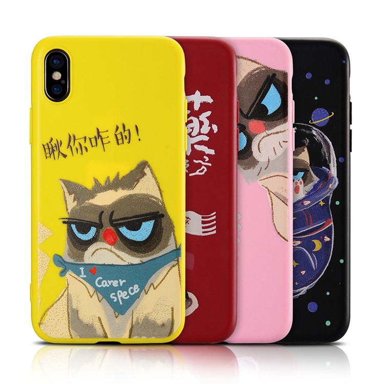 ICARER Moody Cat Pattern Soft TPU Phone Case for iPhone X/10 - Cat in Universe-6