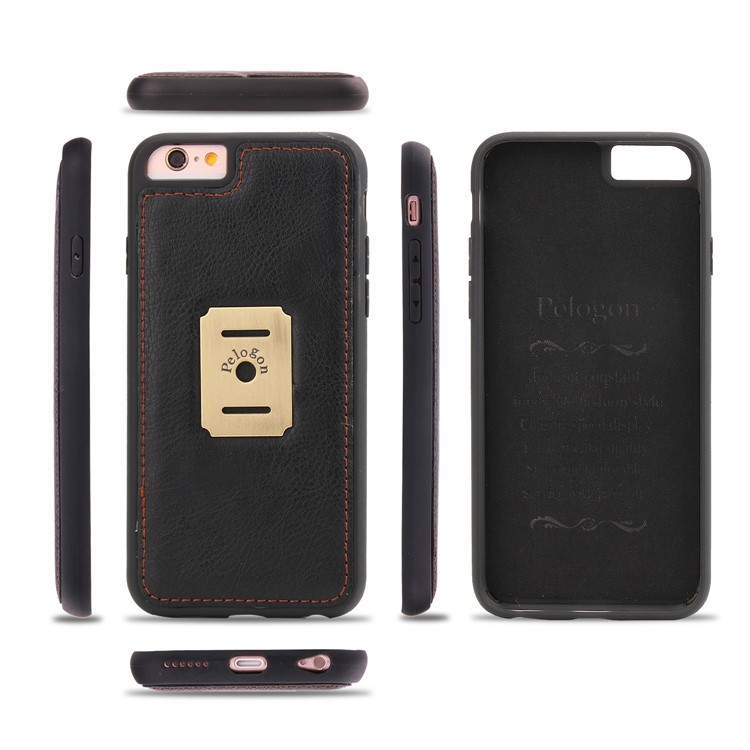 PELOGON 2 in 1 Magnetic Detachable Flip Wallet Leather Case for iPhone 6s/6 4.7-inch - Black-6