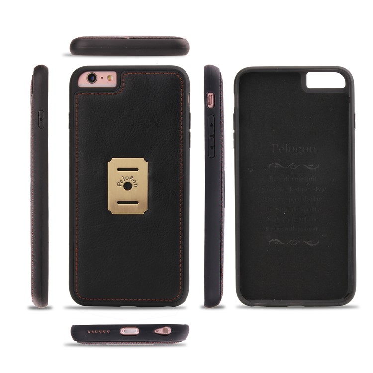 PELOGON 2 in 1 Magnetic Detachable Flip Wallet Leather Case for iPhone 6s/6 5.5-inch - Black-6