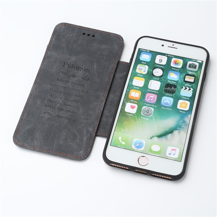 Card Holder PU Leather Mobile Phone Case with Stand for iPhone 8 Plus / 7 Plus 5.5 inch - Black-3
