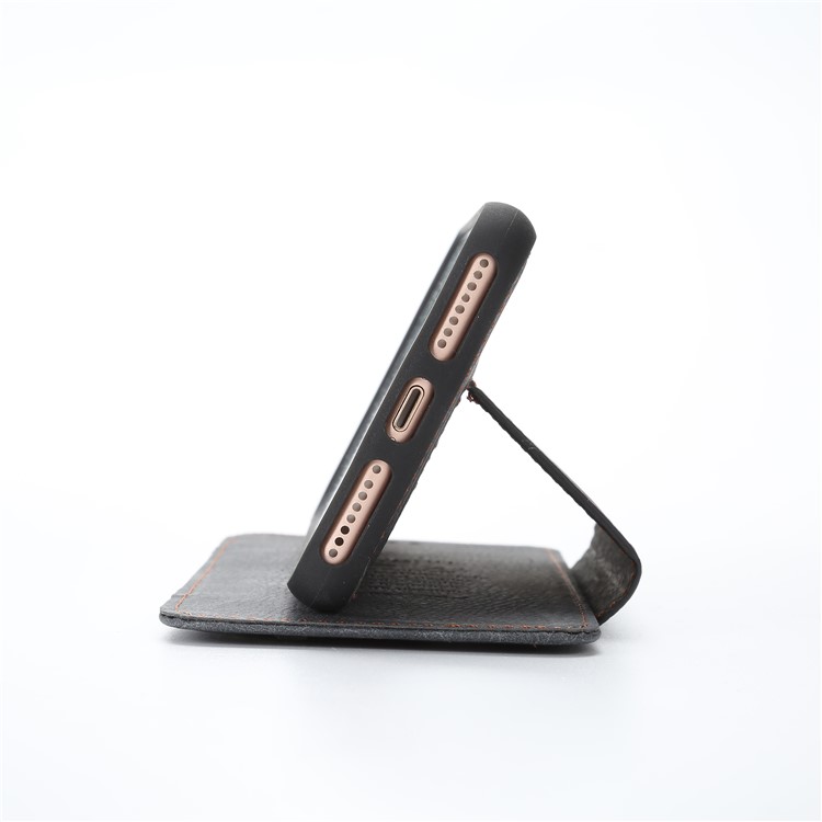 Card Holder PU Leather Mobile Phone Case with Stand for iPhone 8 Plus / 7 Plus 5.5 inch - Black-5