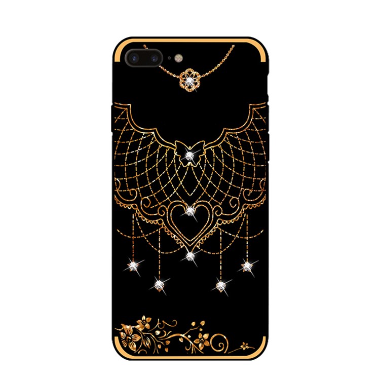 NXE Rhinestone Decor Pattern Bayer TPU Case for iPhone 8 Plus / 7 Plus 5.5 inch - Tribal Mesh Pattern-2