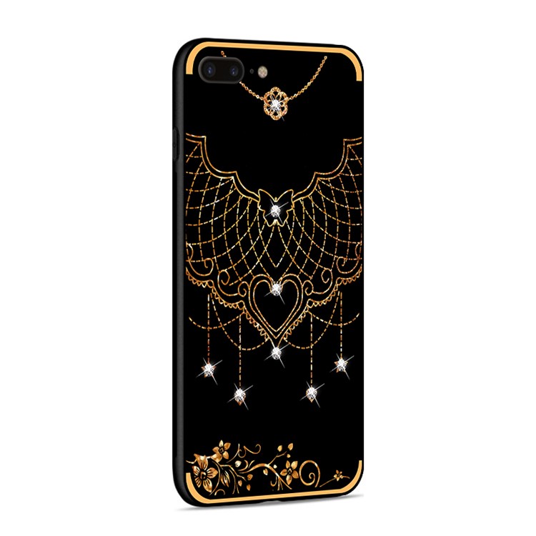NXE Rhinestone Decor Pattern Bayer TPU Case for iPhone 8 Plus / 7 Plus 5.5 inch - Tribal Mesh Pattern-4