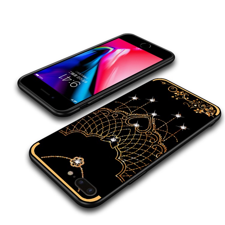 NXE Rhinestone Decor Pattern Bayer TPU Case for iPhone 8 Plus / 7 Plus 5.5 inch - Tribal Mesh Pattern-5