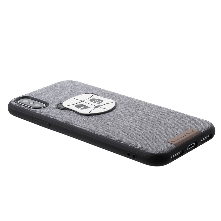 WUW Lovely Bear PC + TPU Hybrid Case for iPhone X / 10 5.8 inch - Grey-3