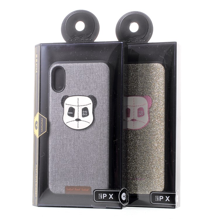 WUW Lovely Bear PC + TPU Hybrid Case for iPhone X / 10 5.8 inch - Grey-6