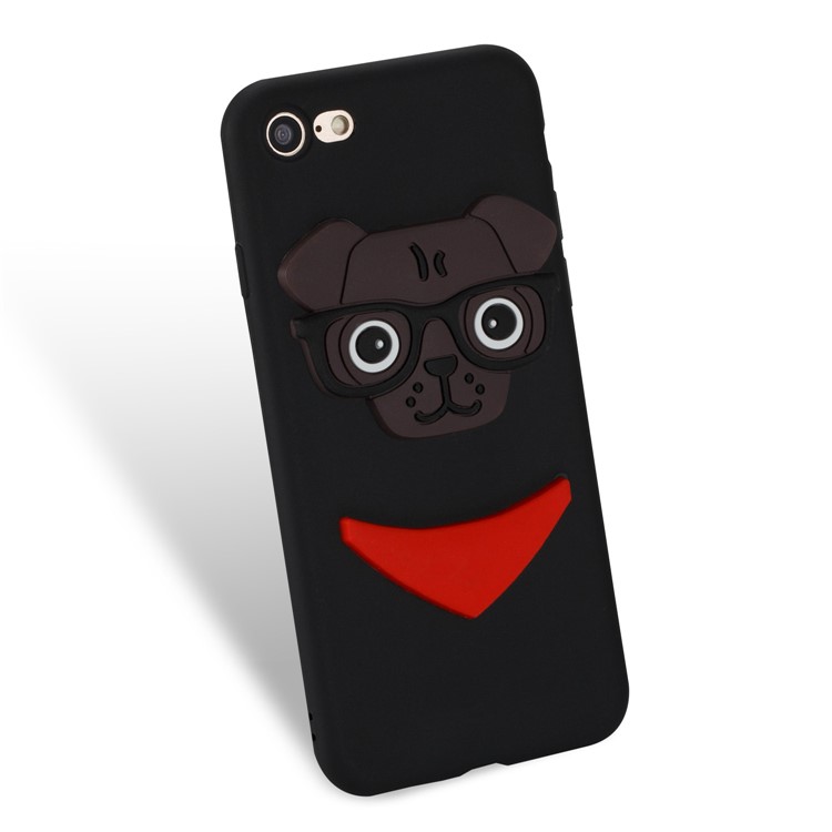 Cute 3D Puppy TPU Soft Phone Case for iPhone 8/7 - Black-5