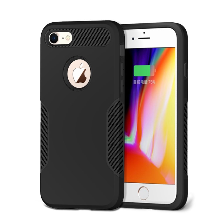 Carbon Fiber Texture PC + TPU Back Phone Case for iPhone 8 / 7 - Black-1
