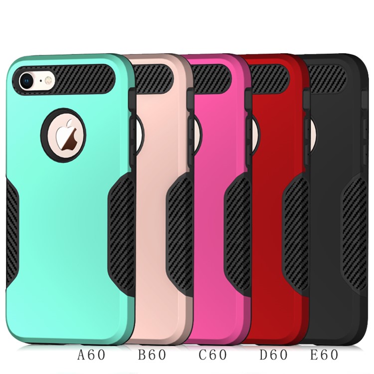 Carbon Fiber Texture PC + TPU Back Phone Case for iPhone 8 / 7 - Black-10