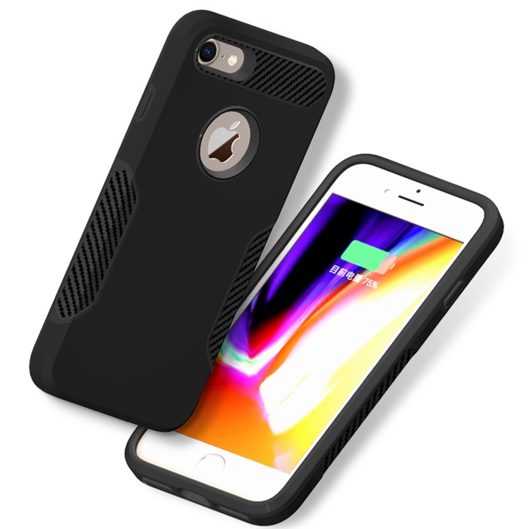 Carbon Fiber Texture PC + TPU Back Phone Case for iPhone 8 / 7 - Black-8