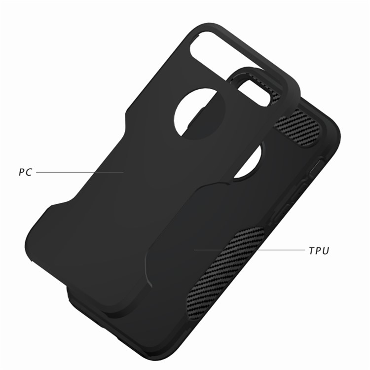 Carbon Fiber Texture PC + TPU Back Phone Case for iPhone 8 / 7 - Black-9