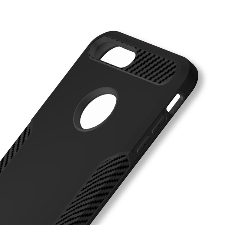Carbon Fiber Texture PC + TPU Back Phone Case for iPhone 8 Plus/7 Plus - Black-5