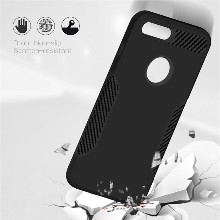 Carbon Fiber Texture PC + TPU Back Phone Case for iPhone 8 Plus/7 Plus - Black-6