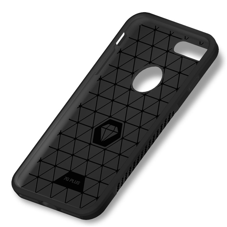Carbon Fiber Texture PC + TPU Back Phone Case for iPhone 8 Plus/7 Plus - Black-7