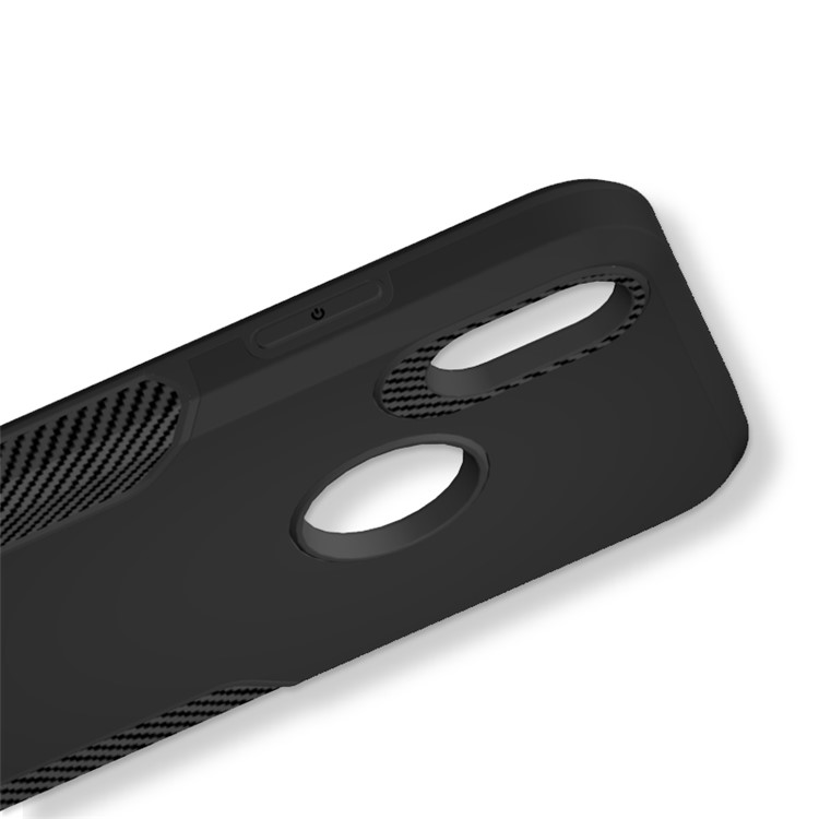 Carbon Fiber Texture PC + TPU Hybrid Case for iPhone X - Black-4