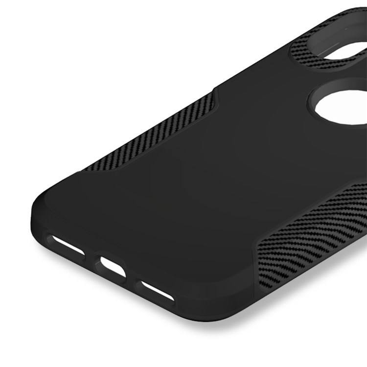 Carbon Fiber Texture PC + TPU Hybrid Case for iPhone X - Black-5