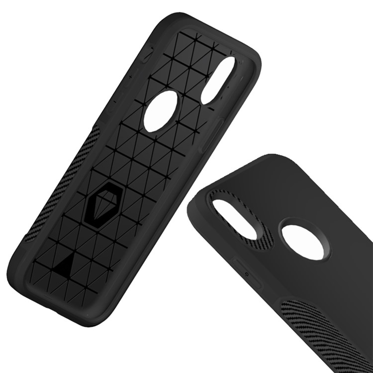 Carbon Fiber Texture PC + TPU Hybrid Case for iPhone X - Black-6