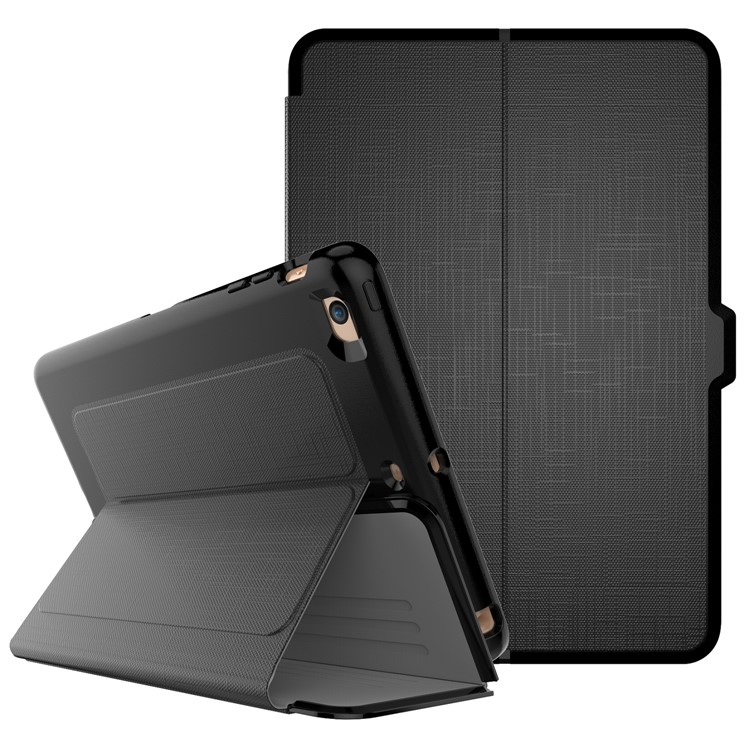 PU Leather Stand Smart Awakening Tablet Cover Shell for iPad Mini 1 2 3 - Black-1