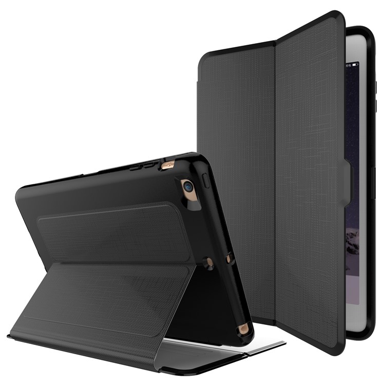 PU Leather Stand Smart Awakening Tablet Cover Shell for iPad Mini 1 2 3 - Black-2