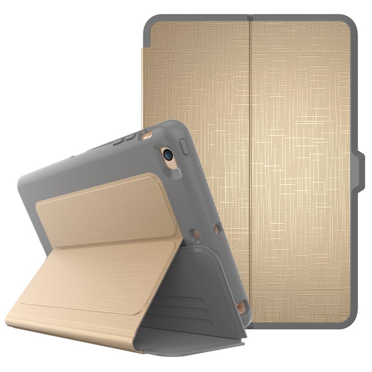 

For iPad Mini 1 2 3 PU Leather Smart Awakening Tablet Stand Case - Gold