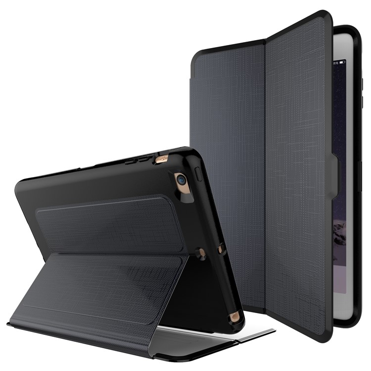 PU Leather Stand Smart Awakening Tablet Folio Shell Cover for iPad Mini 1 2 3 - Dark Blue-2