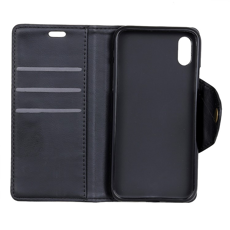 Crazy Horse Textured Wallet Stand Leather Cell Phone Case for iPhone X/10 5.8 inch - Black-8