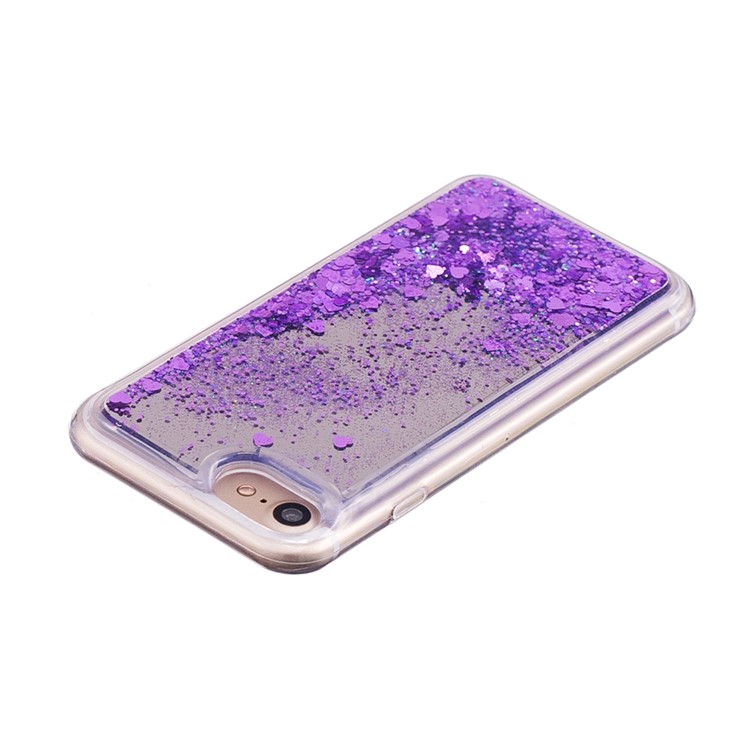 For iPhone 8/7/6s/6 Floating Glitter Sequins Quicksand Mirror Surface TPU Protective Case - Purple-4