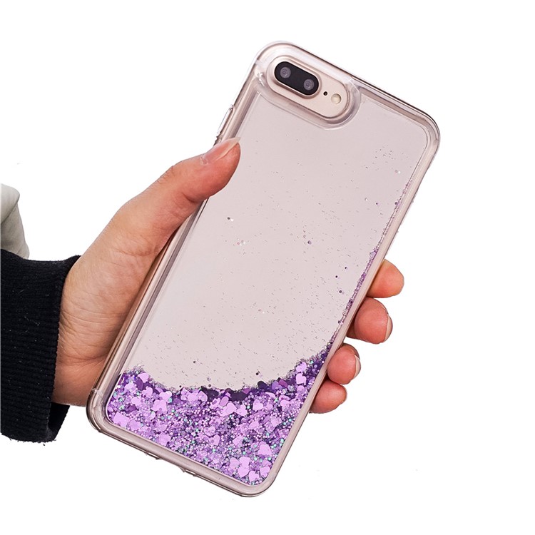 Dynamic Glitter Sequins Liquid Case Mirror Surface TPU Phone Case for iPhone 8 Plus/7 Plus/6s Plus/6 Plus 5.5 inch - Purple-5