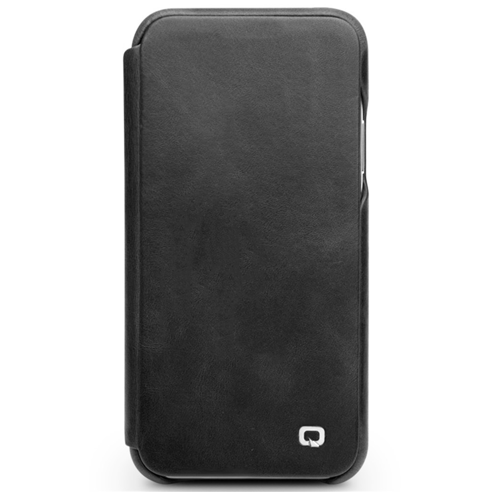 QIALINO Genuine Leather Card Holder Smart Case for iPhone X/10 5.8 inch - Black-2